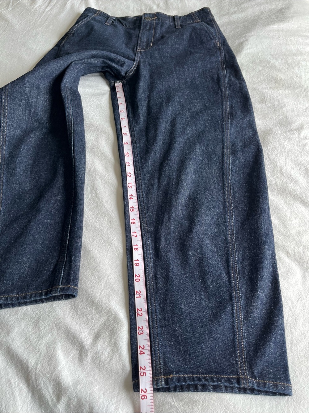Old Navy High Rise Barrel Leg Denim Jeans Indigo Blue 4 Casual Chic Streetwear - Picture 7 of 14